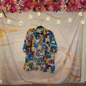 Multi Colored Throwback Button-up